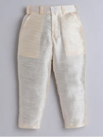 White Silk Blend Geometric Embroidered Indo Western Sherwani Set with Trousers and Mala in Germany