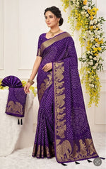 Super Hit Bandhej Special Dola Crepe Crushed Saree in Germany