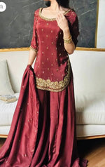 Premium Natural Crepe Silk Festive Wear Suit Set with Dupatta in Germany
