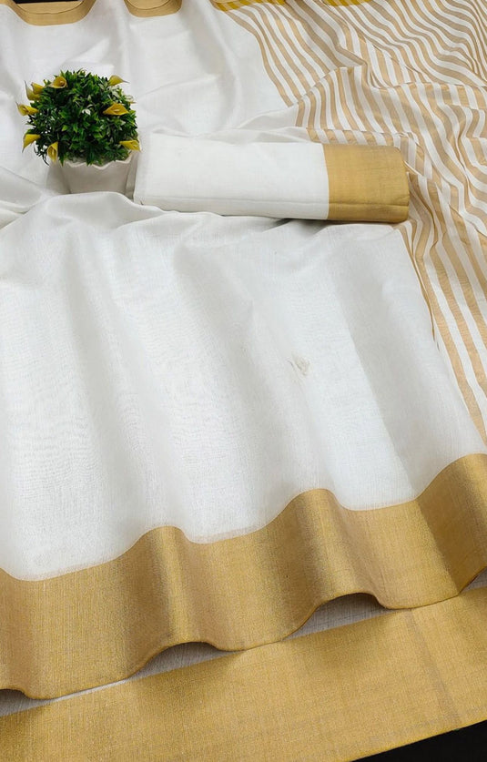Zari Silk Cotton Designer Kasavu Saree in Berlin
