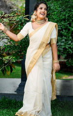 Zari Silk Cotton Designer Kasavu Saree in Berlin