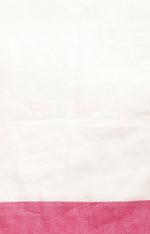 White & Pink Geometric Design Pure Cotton Taant Saree in Germany(Onam Saree)