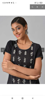 Black Embroidered Ethnic kurta in Germany