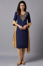 Blue Floral Printed kurta In Germany