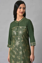 Green Button Down Ethnic Liva kurta