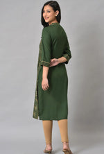 Green Button Down Ethnic Liva kurta