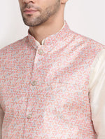 Men Kurta & Churidar with Thread Work Pink Nehru Jacket in Germany