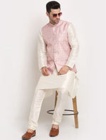 Men Kurta & Churidar with Thread Work Pink Nehru Jacket in Germany