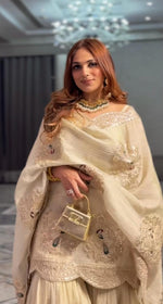 Pure Chinnon With Heavy Embroidery Coding Dori-Sequence Work Top-Bottom And Dupatta Set in Germany