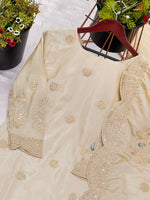 Pure Chinnon With Heavy Embroidery Coding Dori-Sequence Work Top-Bottom And Dupatta Set in Germany