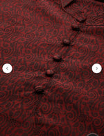 Men's Silk Blend Maroon Self Design ONLY Long Kurta in Berlin Namma Markt