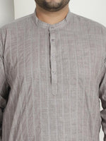 Men's Silk Blend Cream Printed ONLY Long Kurta in Germany