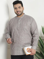 Men's Silk Blend Cream Printed ONLY Long Kurta in Germany