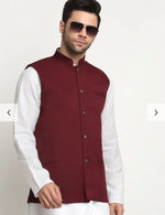 Cotton Solid White Kurta Churidar With Twill Nehru Jacket Set in Germany