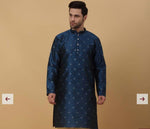 Men's Silk Blend Jacquard Sequenced Kurta
