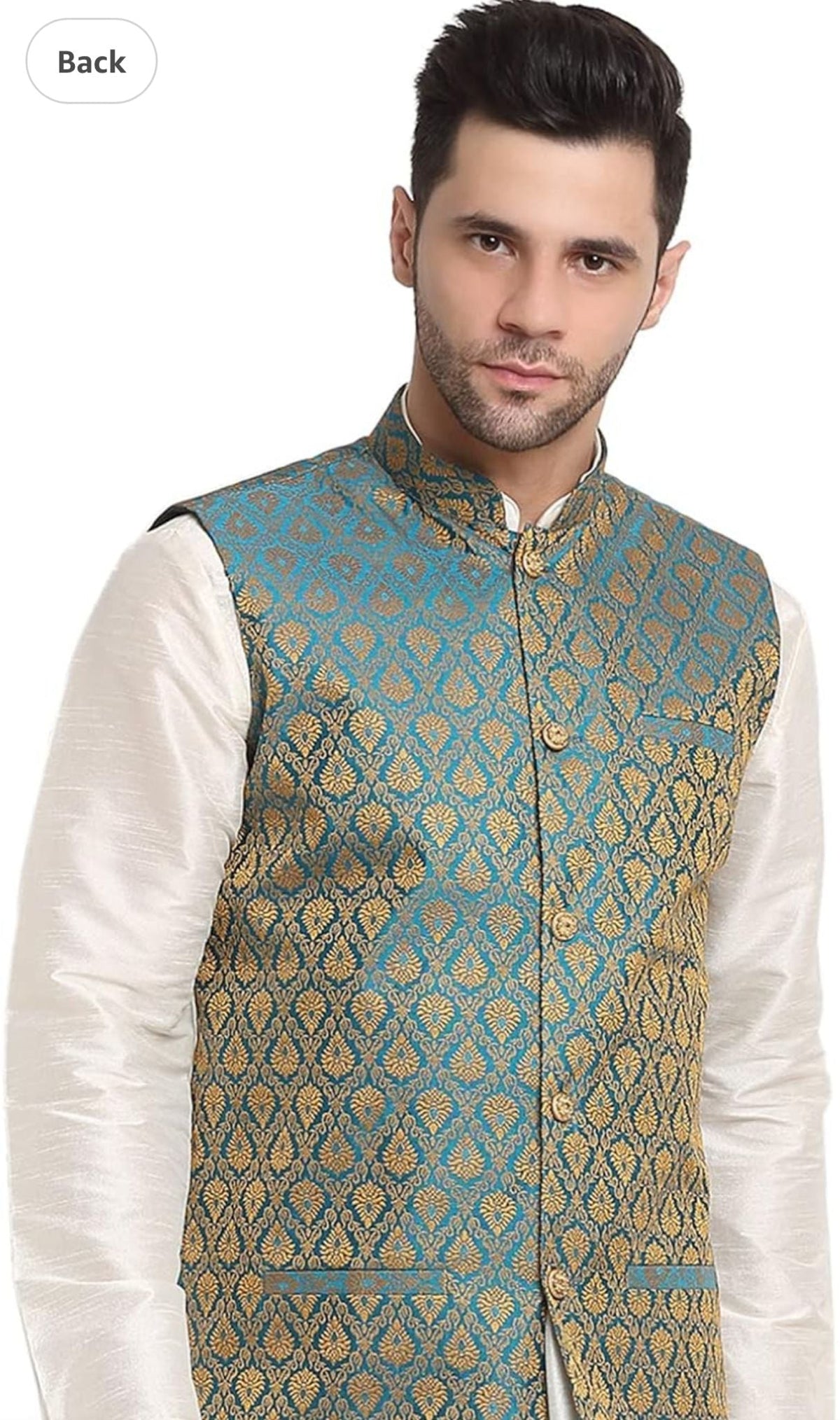 Men Silk Blend Kurta And Pajama Paisley Nehru Jacket Only in Germany Namma Markt
