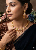 Traditional Antique Gold Plated Choker Jewelry Set for Women in Germany Namma Markt