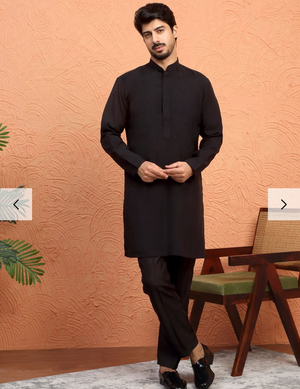 Silk Blend Anchor Work Kurta Trouser Set with Floral Embroidered Nehru Jacket in Berlin Namma Markt