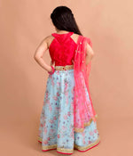 Girls Polyester Red Blue Floral Readymade Lehenga Choli Set in Berlin Namma Markt