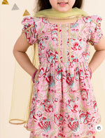 Girls Floral Printed Gotta Patti Pure Cotton Kurti with Palazzos With Dupatta in Berlin