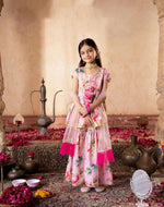 Girls Peach Regular Fit Printed Kurta Set in Germany
