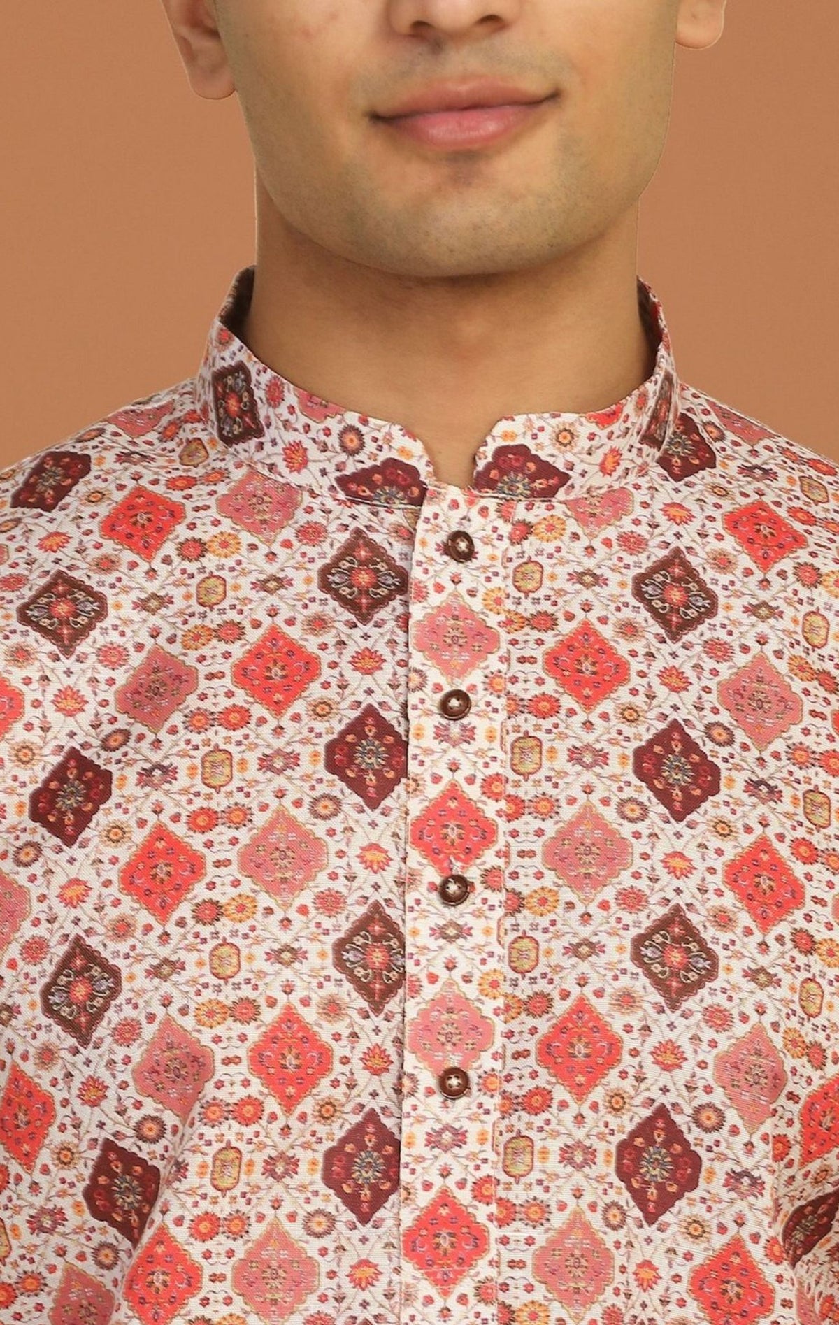 Geometric Printed Knee-Length Kurta with Pyjama Namma Markt