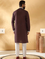 Cotton Silk Embroidered Sequin Work Kurta With Cotton Silk White Trouser Pant set in Germany Namma Markt