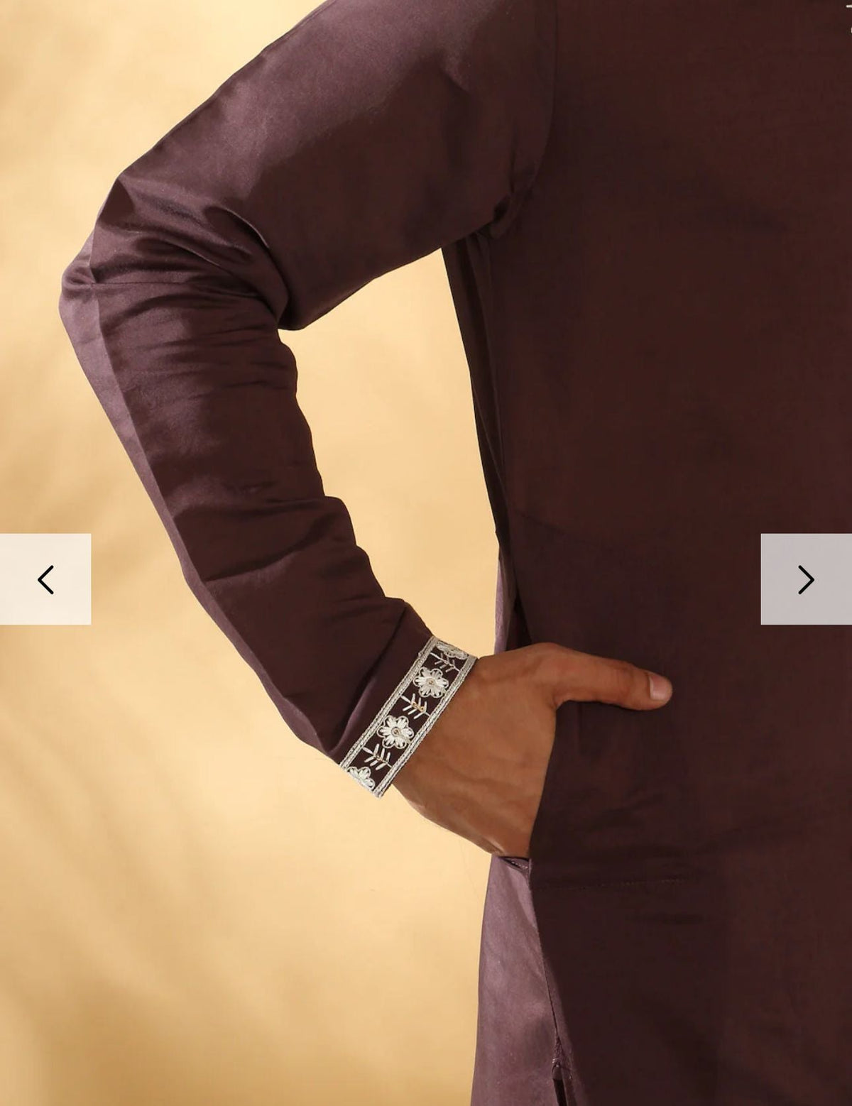 Cotton Silk Embroidered Sequin Work Kurta With Cotton Silk White Trouser Pant set in Germany Namma Markt