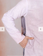 Marble Print Long Kurta With White Elastic Waistband Pyjama Set in Berlin