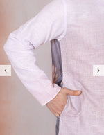 Marble Print Long Kurta With White Elastic Waistband Pyjama Set in Berlin