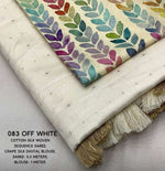 Ivory Off White Soft Cotton Linen Sequence Saree with Crape Printed Blouse in Germany