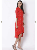 Red Printed Assymetric Kurti in Germany Namma Markt