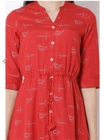 Red Printed Assymetric Kurti in Germany Namma Markt