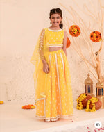 Girls Embroidered Thread Work Net Ready to Wear Lehenga & Blouse With Dupatta in Berlin