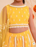 Girls Embroidered Thread Work Net Ready to Wear Lehenga & Blouse With Dupatta in Berlin