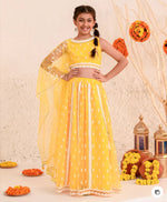 Girls Embroidered Thread Work Net Ready to Wear Lehenga & Blouse With Dupatta in Berlin