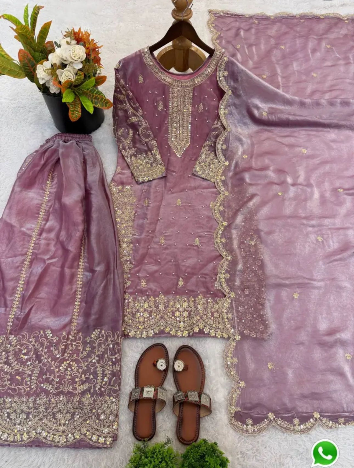 Latest Lavender Designer Silk Palazzo Suit for Women Party Wear In Germany