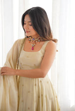 New Designer Cosmos Gold With Embroidery Work Gown And Dupatta Set in Germany(Anarkali Set Stitched)