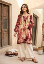 Beige & Maroon Tie-Dye Embroidered Kurti in Germany