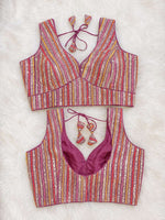 Purple Georgette Blouse with Stunning Sequins Work in Germany