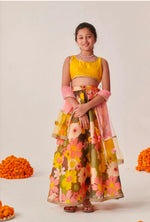 Girls Embroidered Mirror Work Ready To Wear Lehenga Blouse With Dupatta in Germany