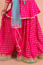 Pink Cotton Foil Printing Floral Kurta Lehenga Set in Berlin
