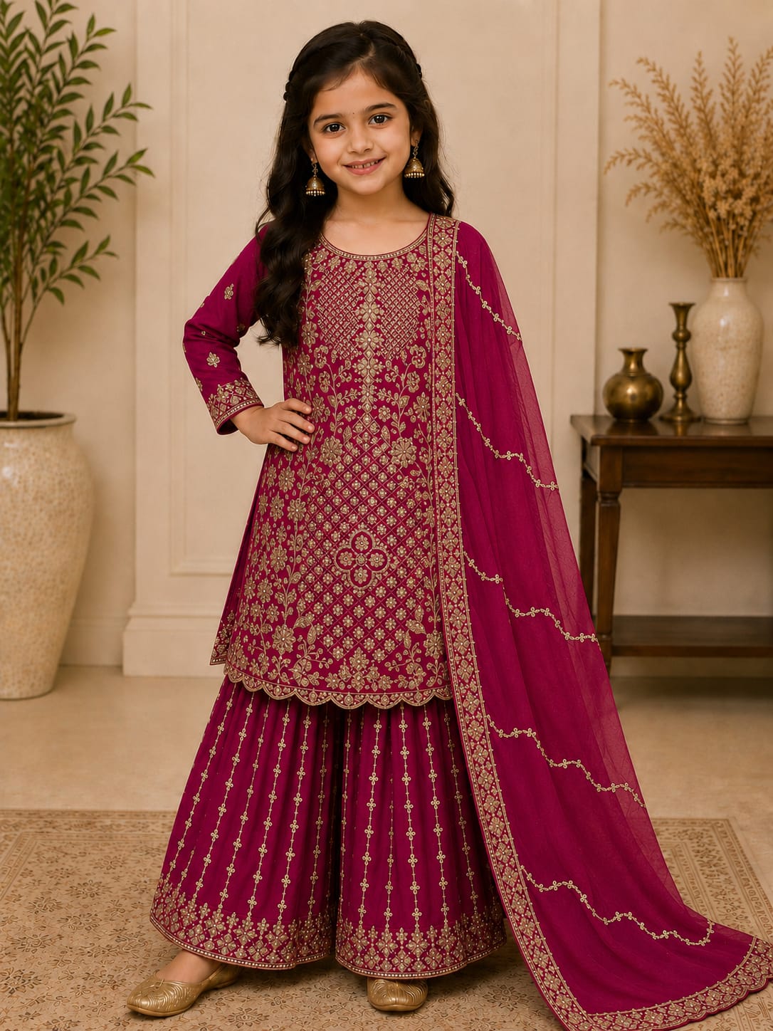 Meganta Georgette Embroidered Sharara Suit Set in Berlin Namma Markt