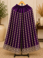 Purple Georgette Embroidered Sharara Suit Set in Berlin