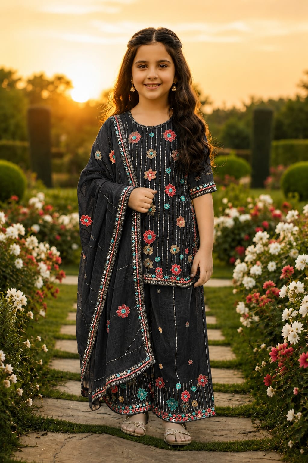 Pakistani-style embroidered kurti and palazzo set in Germany Namma Markt