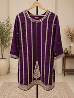 Women's Purple Embroidered Sharara Suit Set in Germany