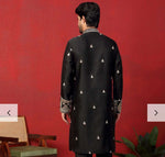 Men's Cotton Silk Floral Daman Embroidered Kurta Trouser Pant Set in Germany Namma Markt