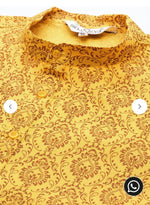 Men's Cotton Blend Mustard Printed Only Long Kurta in Germany