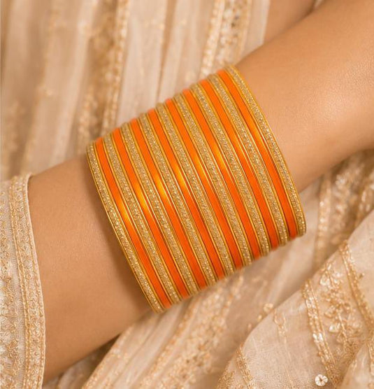 Traditional Orange and Gold Bangle Stack in Berlin