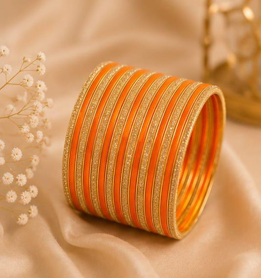 Traditional Orange and Gold Bangle Stack in Berlin